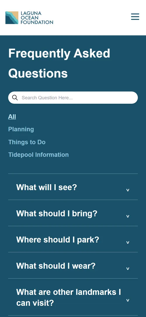 Laguna Ocean Foundation FAQ page