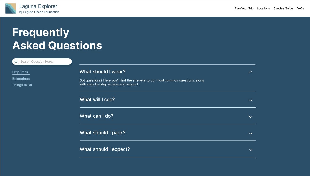 FAQ redesign version one
